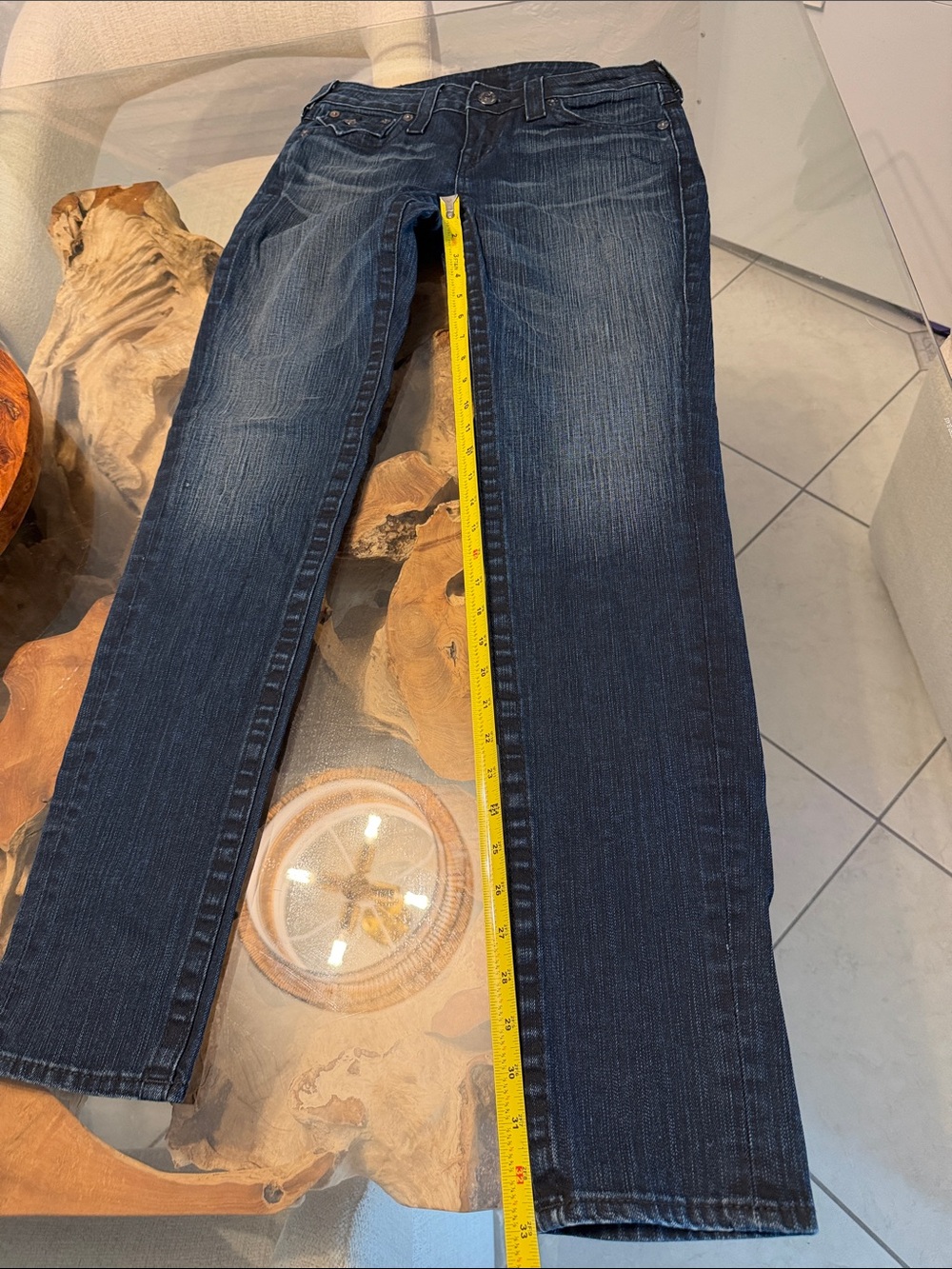 True Religion Dark Blue Straight Leg Jeans